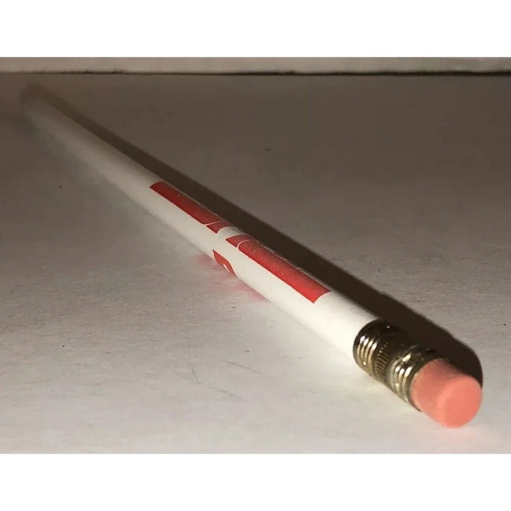 Vintage 70s DR PEPPER White Wooden Pencil Advertising Collectible Eraser NOS HTF